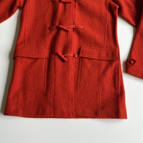 ISDA & CO Boiled Wool Sweater Coat Jacket- Pumpkin- Size MEDIUM - Picture 5 of 10